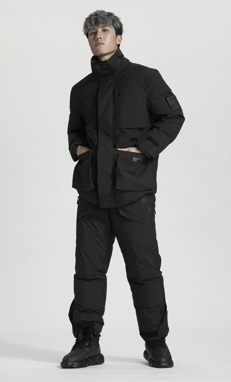 Loose/Relaxed Fit Warrior Down Pants With Elastic Waistband For men