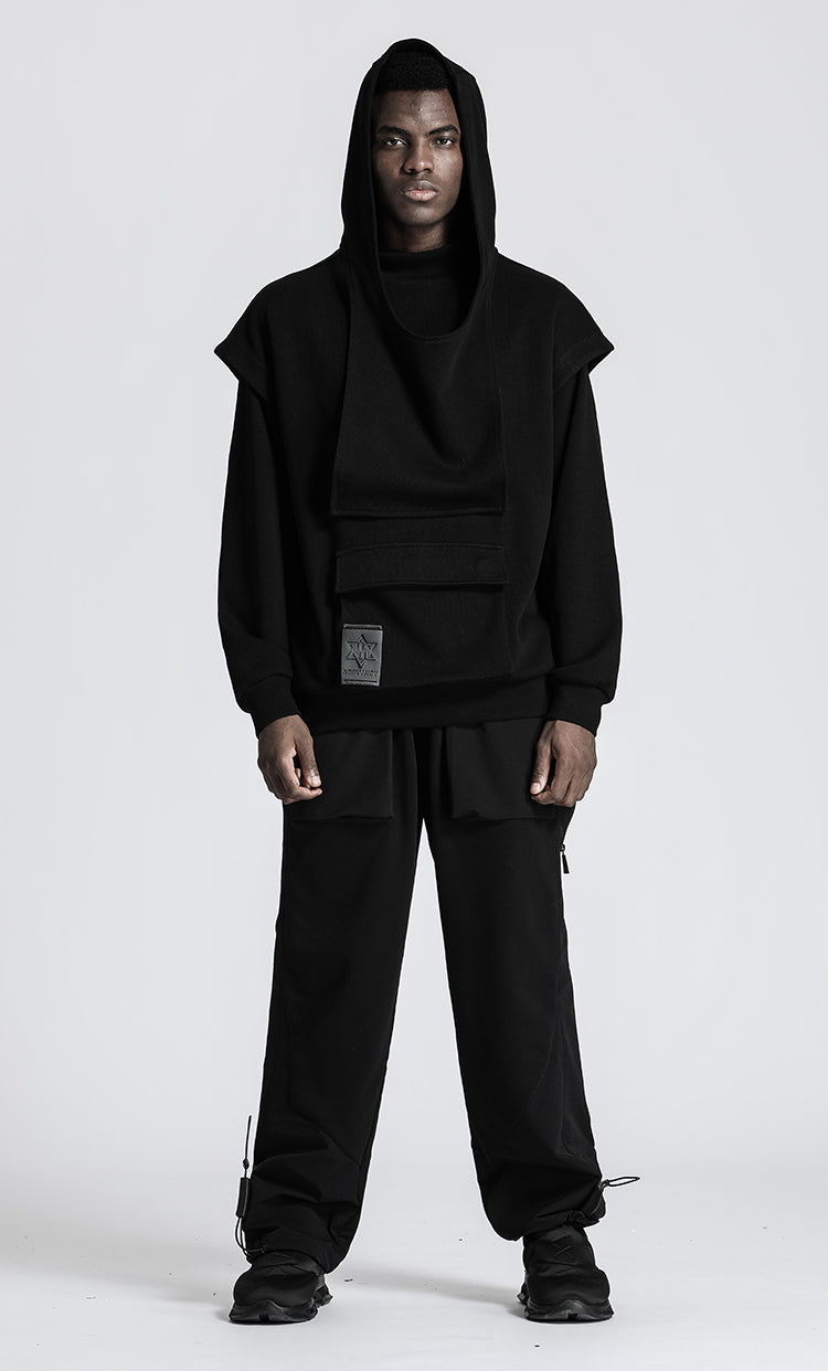 Patchwork panel Warrior Knitwear With Multi-Pocket Design For men