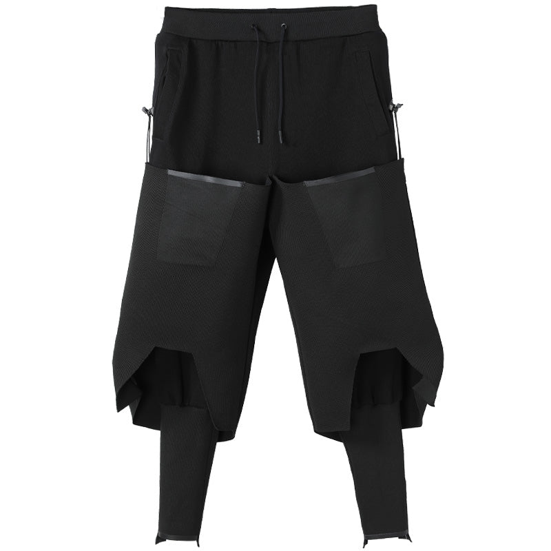 Patchwork panel Warrior joggers With Elastic Waistband For men