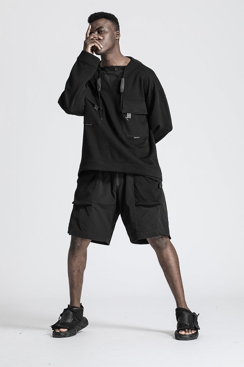 Utilitarian Warrior Hoodies & Sweatshirts With Adjustable Drawstring For men