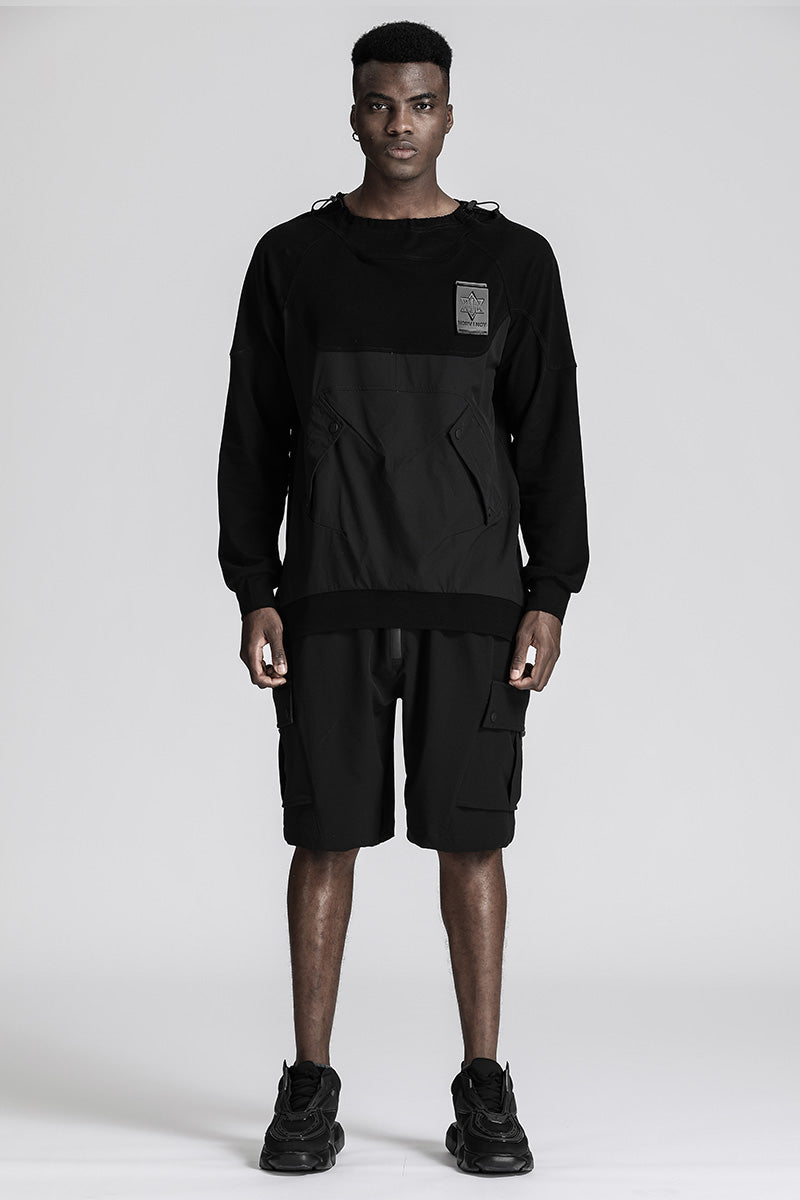 Patchwork panel Warrior T-Shirts With Durable Ripstop For men