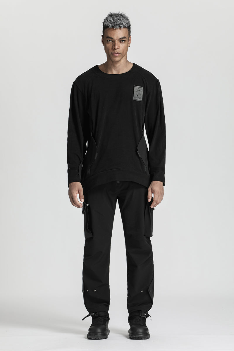 Utilitarian Warrior T-Shirts With Ribbed Cuffs/Hem For men