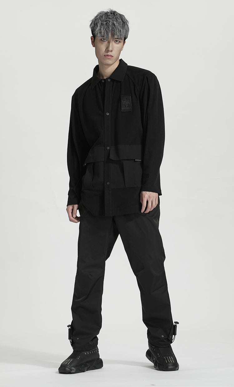 Utilitarian Warrior Shirts With Multi-Pocket Design For men