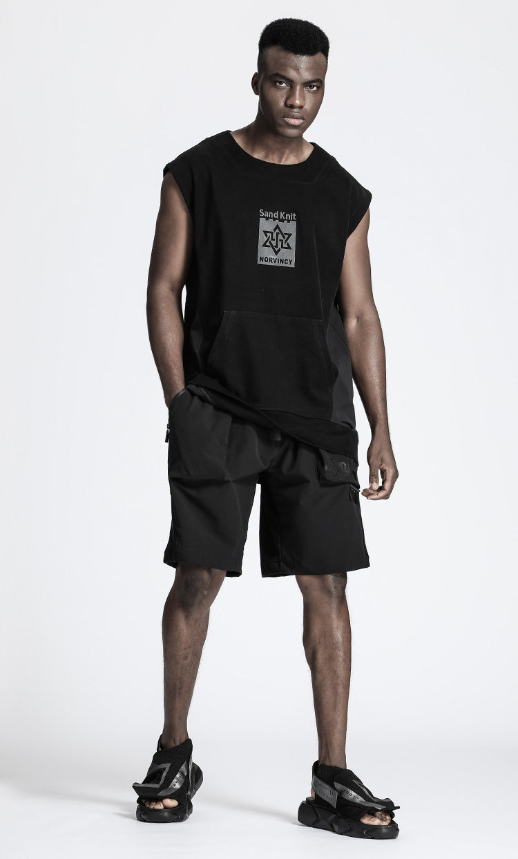 Patchwork panel Warrior Tank Tops (Sleeveless Tops) With Durable Ripstop For men