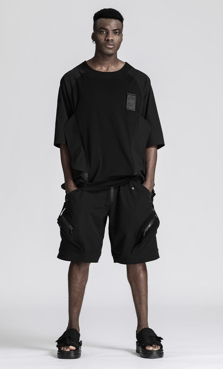 Patchwork panel Warrior T-Shirts With Durable Ripstop For men