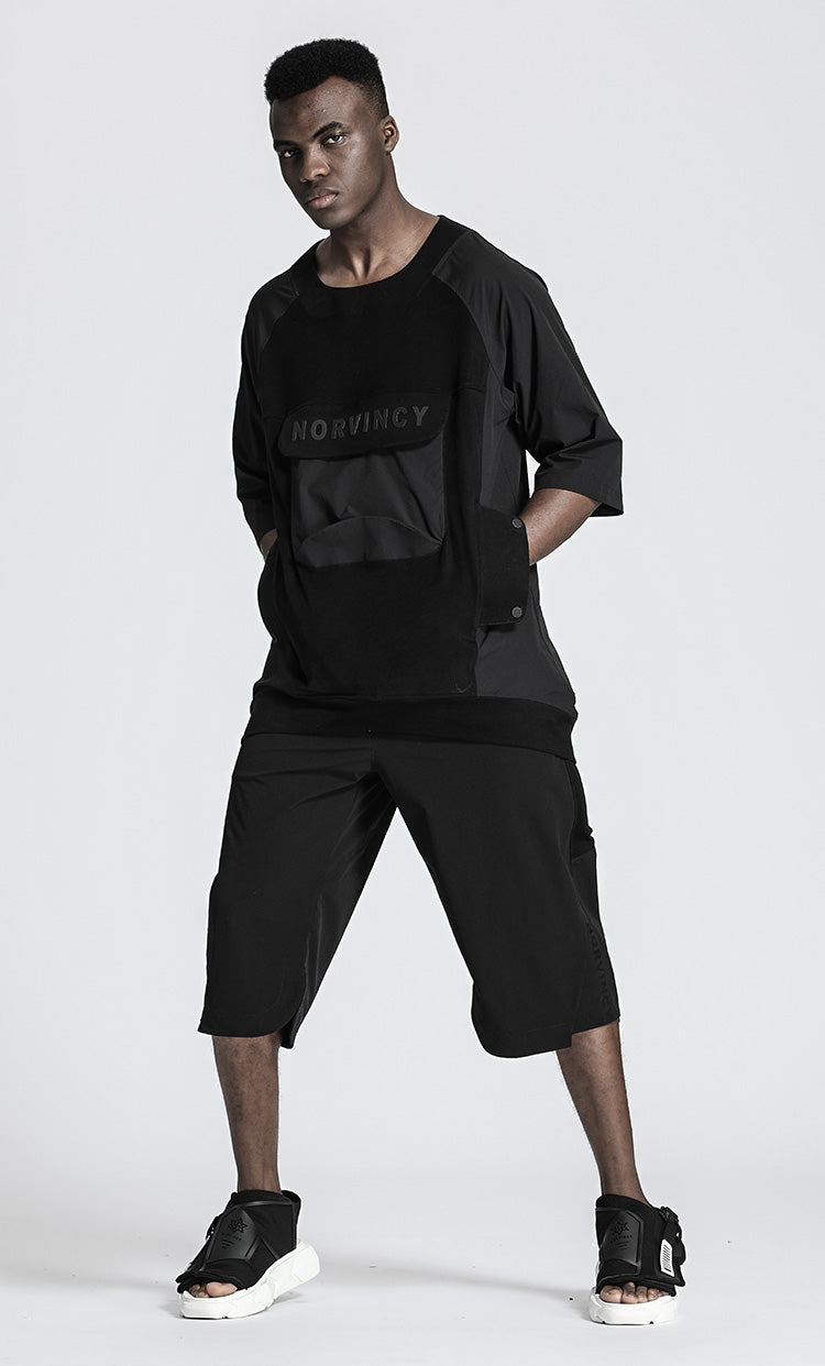 Patchwork panel Warrior T-Shirts With Durable Ripstop For men
