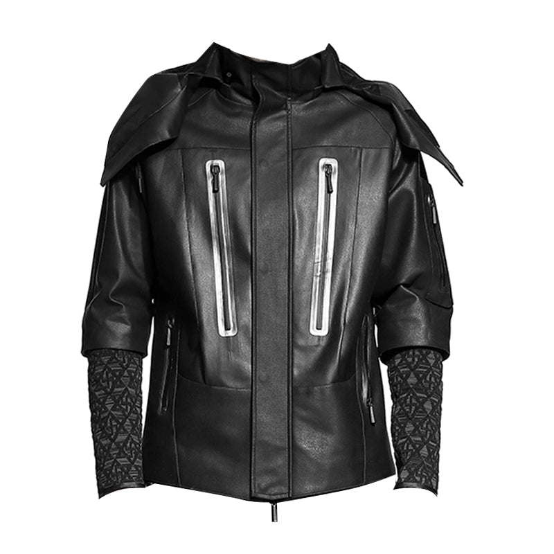 Cyberpunk Aesthetic Warrior Jackets With Ribbed Cuffs/Hem For men