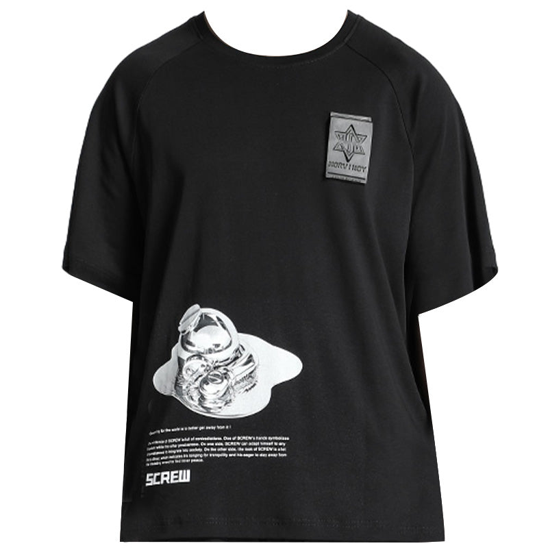 Loose/Relaxed Fit Warrior T-Shirts With Patchwork panel For men