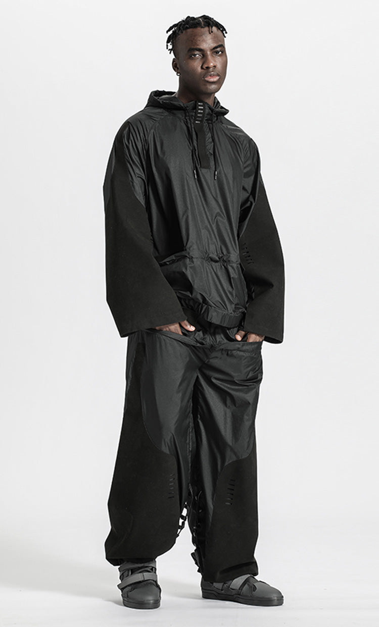 Patchwork panel Warrior joggers With Breathable Mesh For men