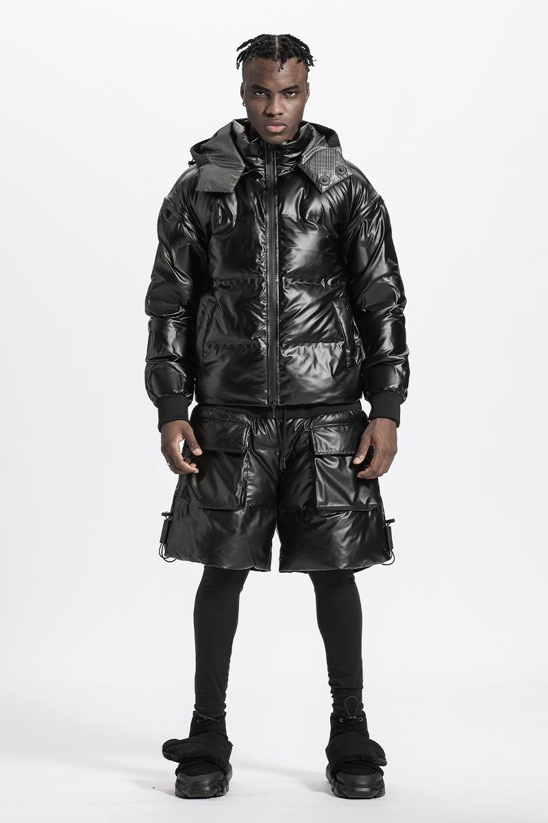 Cyberpunk Aesthetic Warrior Padded Jackets With Zip-Off Sleeves For men