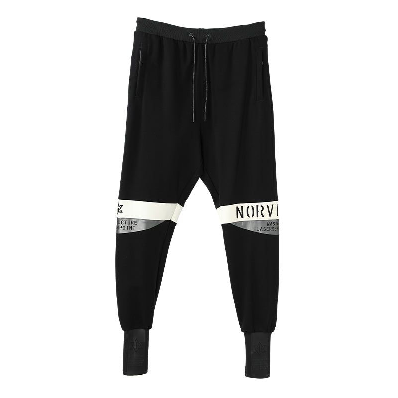 Patchwork panel Warrior Sweatpants With Elastic Waistband For men