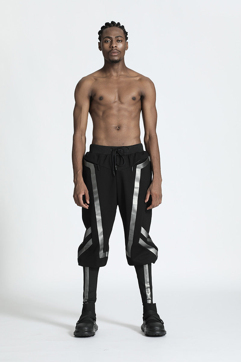 Techwear Style Warrior Sweatpants With Elastic Waistband For men
