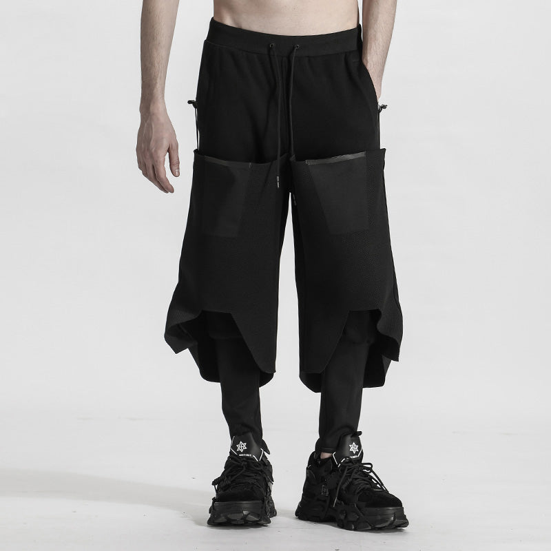 Patchwork panel Warrior joggers With Elastic Waistband For men