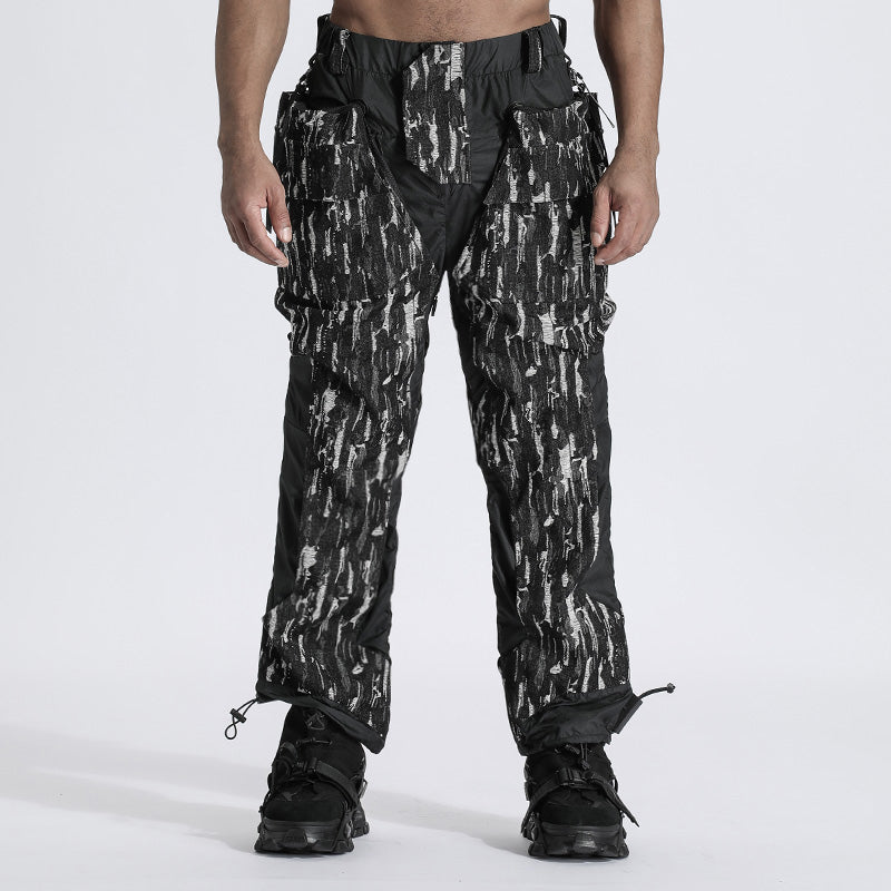 Patchwork panel Warrior joggers With Windproof For men