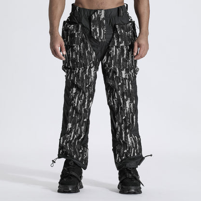 Patchwork panel Warrior joggers With Windproof For men