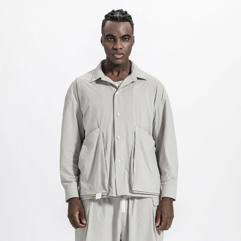 Utilitarian Warrior Shirts With Multi-Pocket Design For men