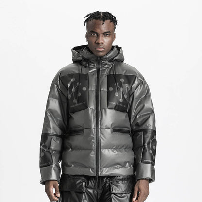 Techwear Style Warrior Padded Jackets With Multi-Pocket Design For men