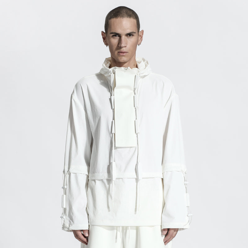 Cyberpunk Aesthetic Warrior Jackets With Adjustable Drawstring For men