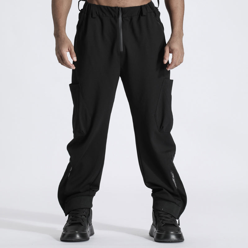 Patchwork panel Warrior joggers With Breathable Mesh For men