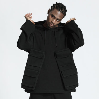 Utilitarian Warrior Hoodies & Sweatshirts With Multi-Pocket Design For men
