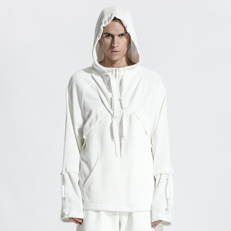 Futuristic Design Warrior Hoodies & Sweatshirts With Ribbed Cuffs/Hem For men