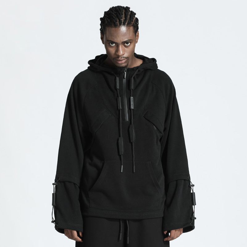 Futuristic Design Warrior Hoodies & Sweatshirts With Ribbed Cuffs/Hem For men