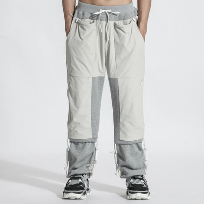 Patchwork panel Warrior Sweatpants With Elastic Waistband For men