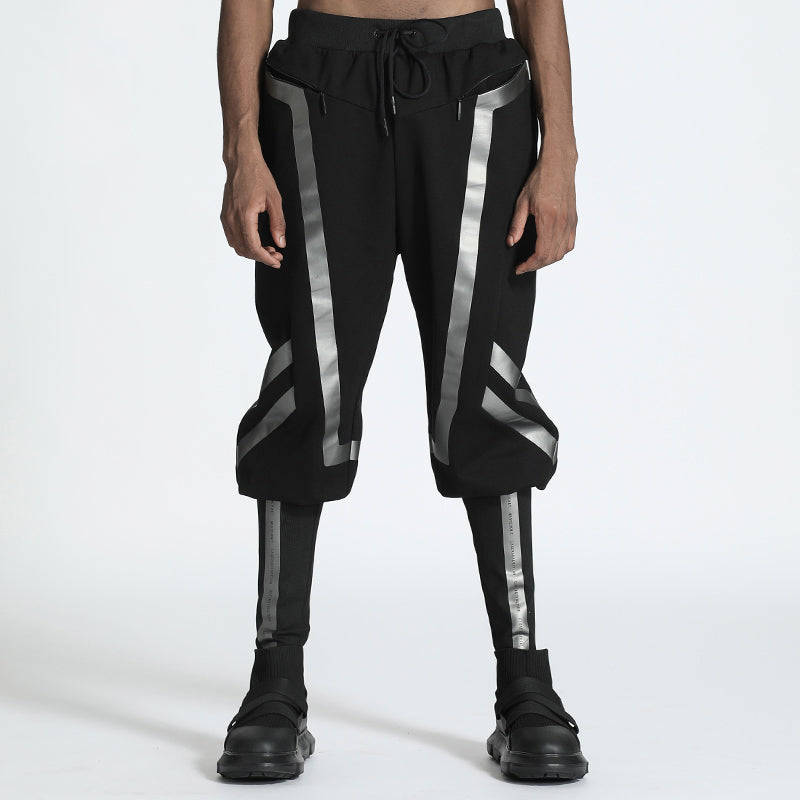 Techwear Style Warrior Sweatpants With Elastic Waistband For men