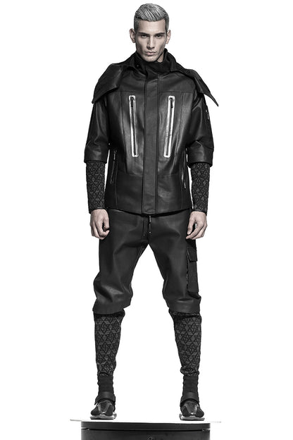 Cyberpunk Aesthetic Warrior Jackets With Ribbed Cuffs/Hem For men