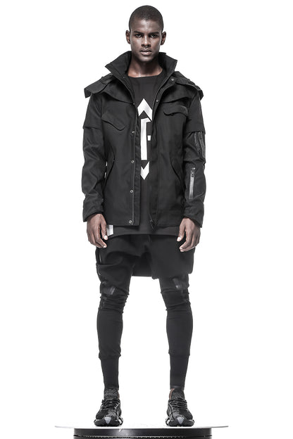 Cyberpunk Aesthetic Warrior Windbreakers With Multi-Pocket Design For men