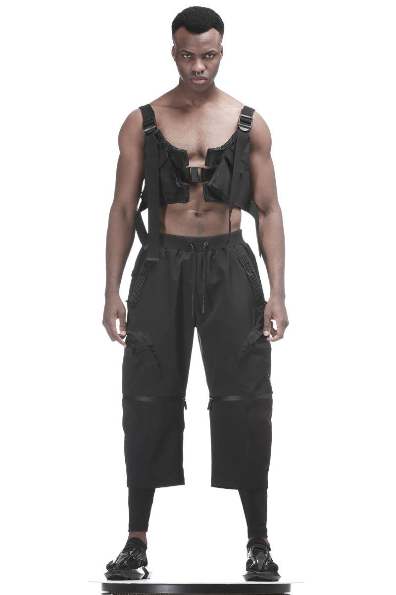 Cyberpunk Aesthetic Warrior Vests With Multi-Pocket Design For men