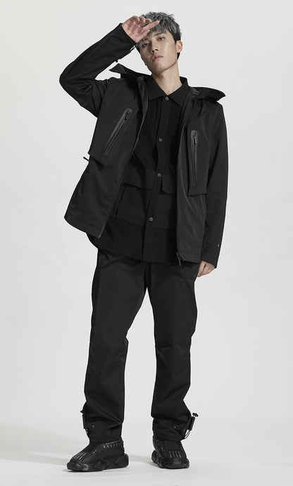 Longline Warrior Windbreakers With Magnetic Buckles For men