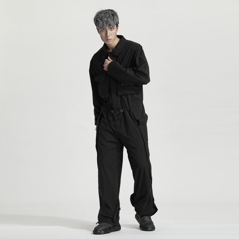 Utilitarian Warrior Jumpsuits With Multi-Pocket Design For men