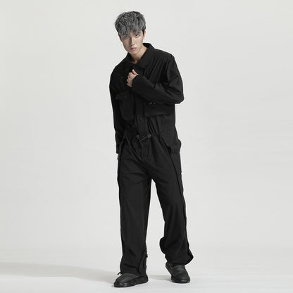 Utilitarian Warrior Jumpsuits With Multi-Pocket Design For men