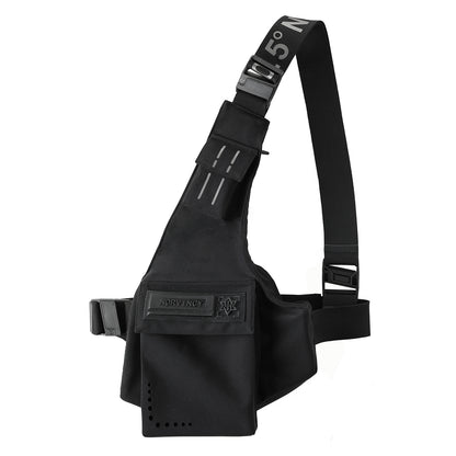 Techwear Style Warrior Bags (Backpacks & Bags) With Magnetic Buckle Black Sling Bag For men