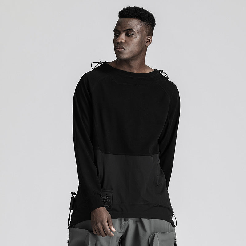 Patchwork panel T-Shirts With Durable Ripstop For men