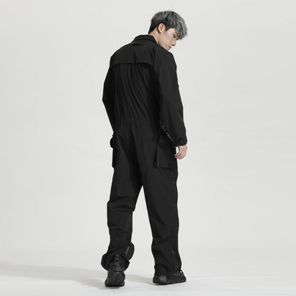 Utilitarian Warrior Jumpsuits With Multi-Pocket Design For men