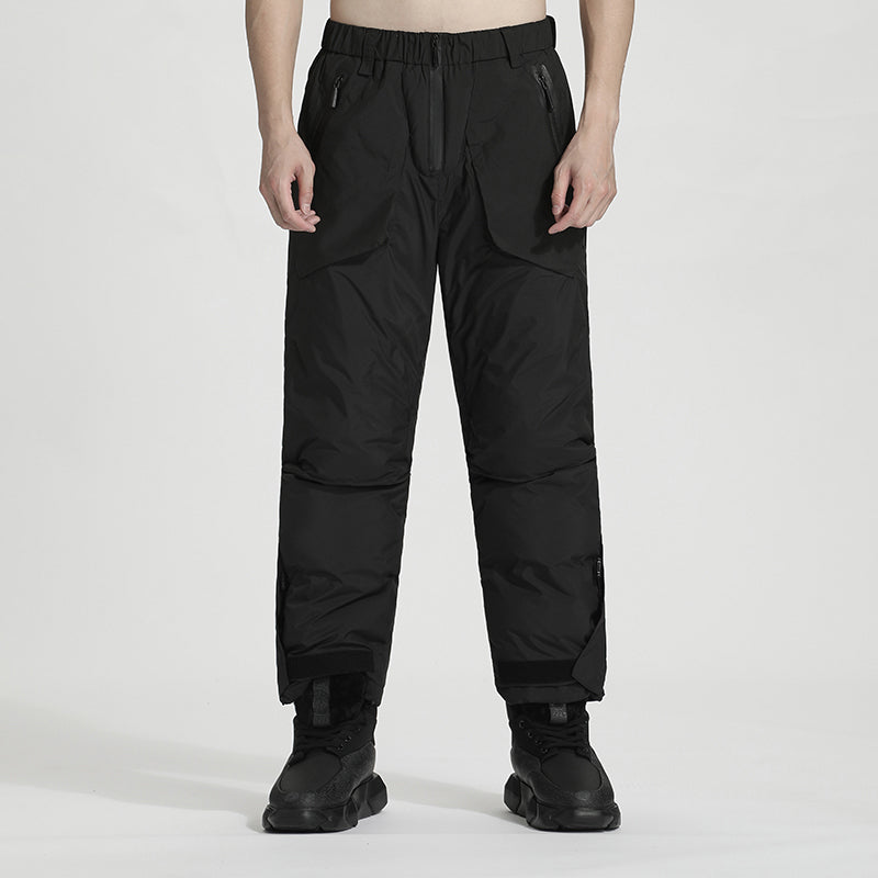 Loose/Relaxed Fit Warrior Down Pants With Elastic Waistband For men