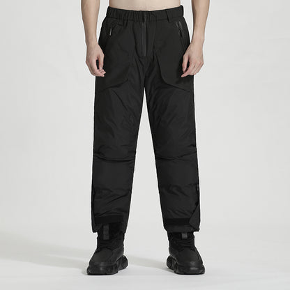 Loose/Relaxed Fit Warrior Down Pants With Elastic Waistband For men
