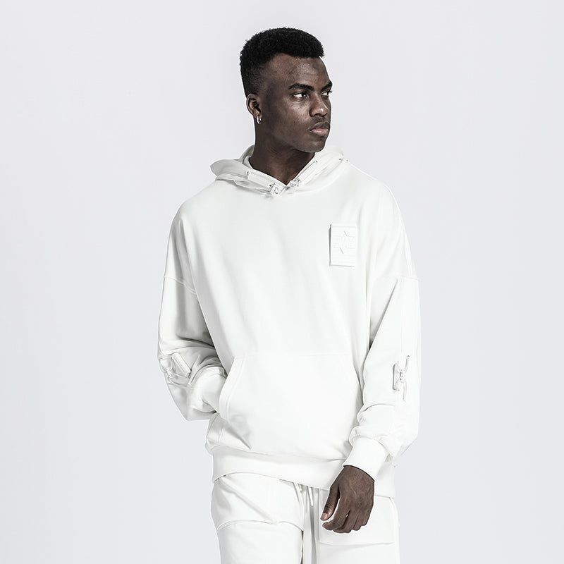 Patchwork panel Warrior Hoodies & Sweatshirts With Adjustable Drawstring For men