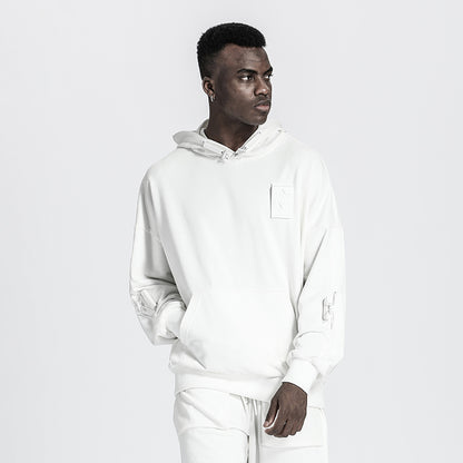 Patchwork panel Warrior Hoodies & Sweatshirts With Adjustable Drawstring For men
