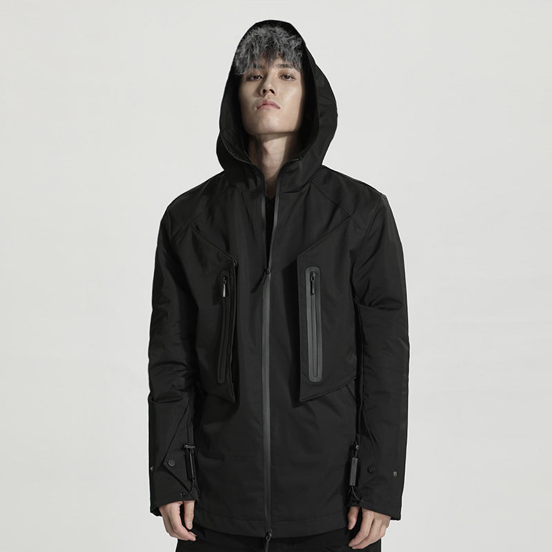 Longline Warrior Windbreakers With Magnetic Buckles For men