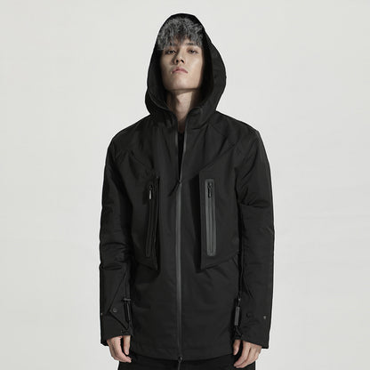 Longline Warrior Windbreakers With Magnetic Buckles For men