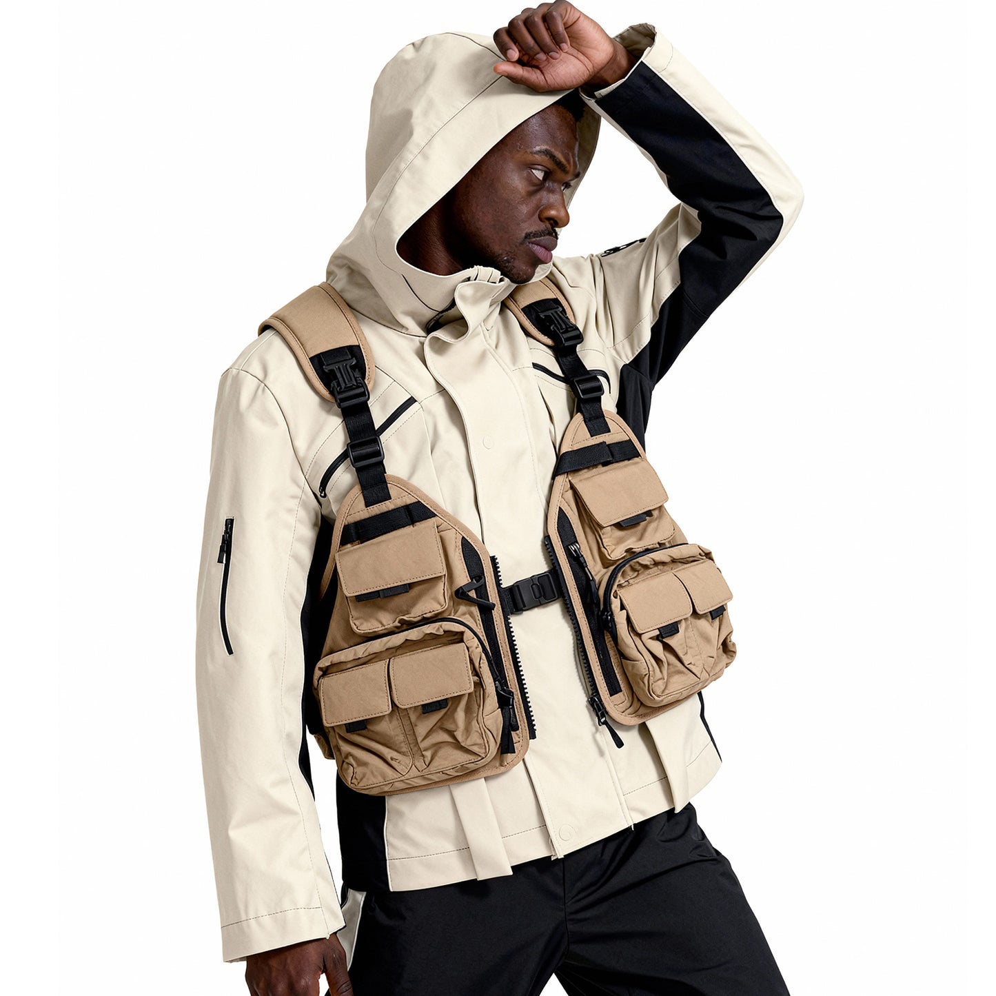 Utilitarian Warrior Vests With Multi-Pocket Design For men