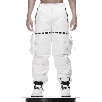 Loose/Relaxed Fit Warrior Down Pants With Multi-Pocket Design For men