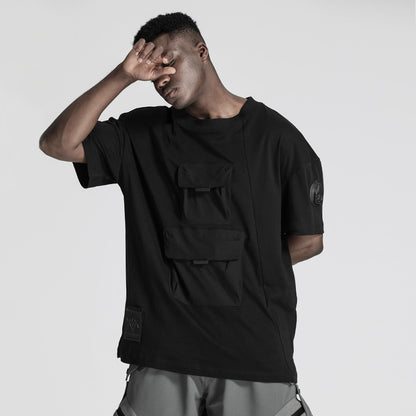 Streetwear Warrior T-Shirts With Multi-Pocket Design For men