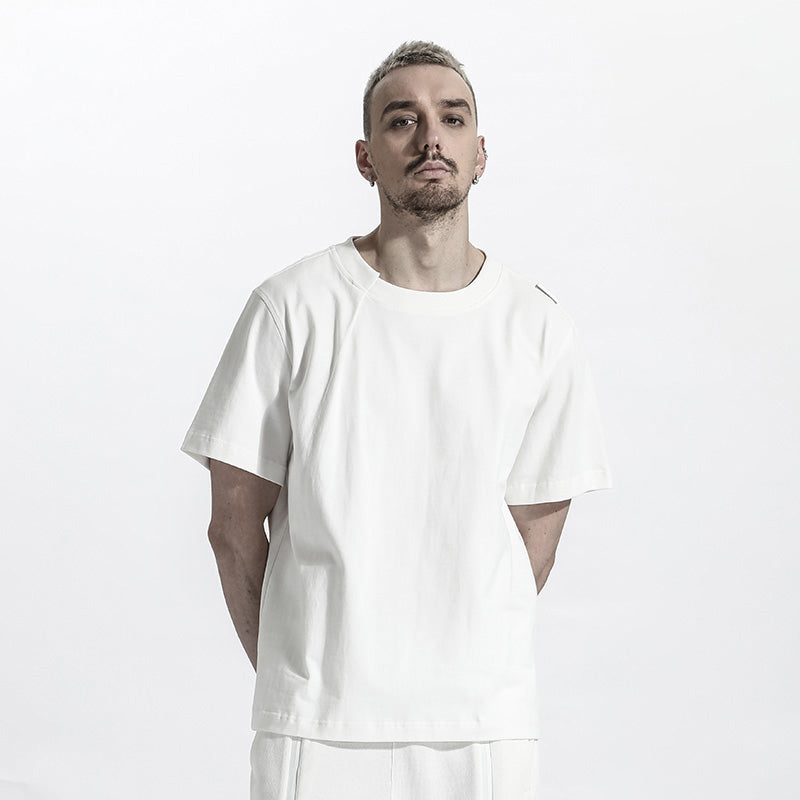 Patchwork panel Warrior T-Shirts With Multi-Pocket Design For men