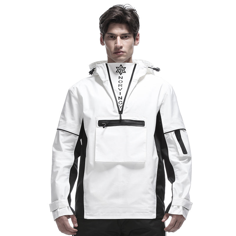 Cyberpunk Aesthetic Warrior Windbreakers With Multi-Pocket Design For men