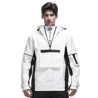 Cyberpunk Aesthetic Warrior Windbreakers With Multi-Pocket Design For men