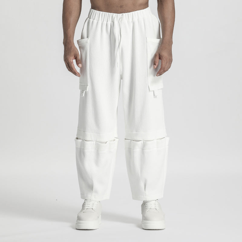 Patchwork panel Warrior Sweatpants With Adjustable Drawstring For men